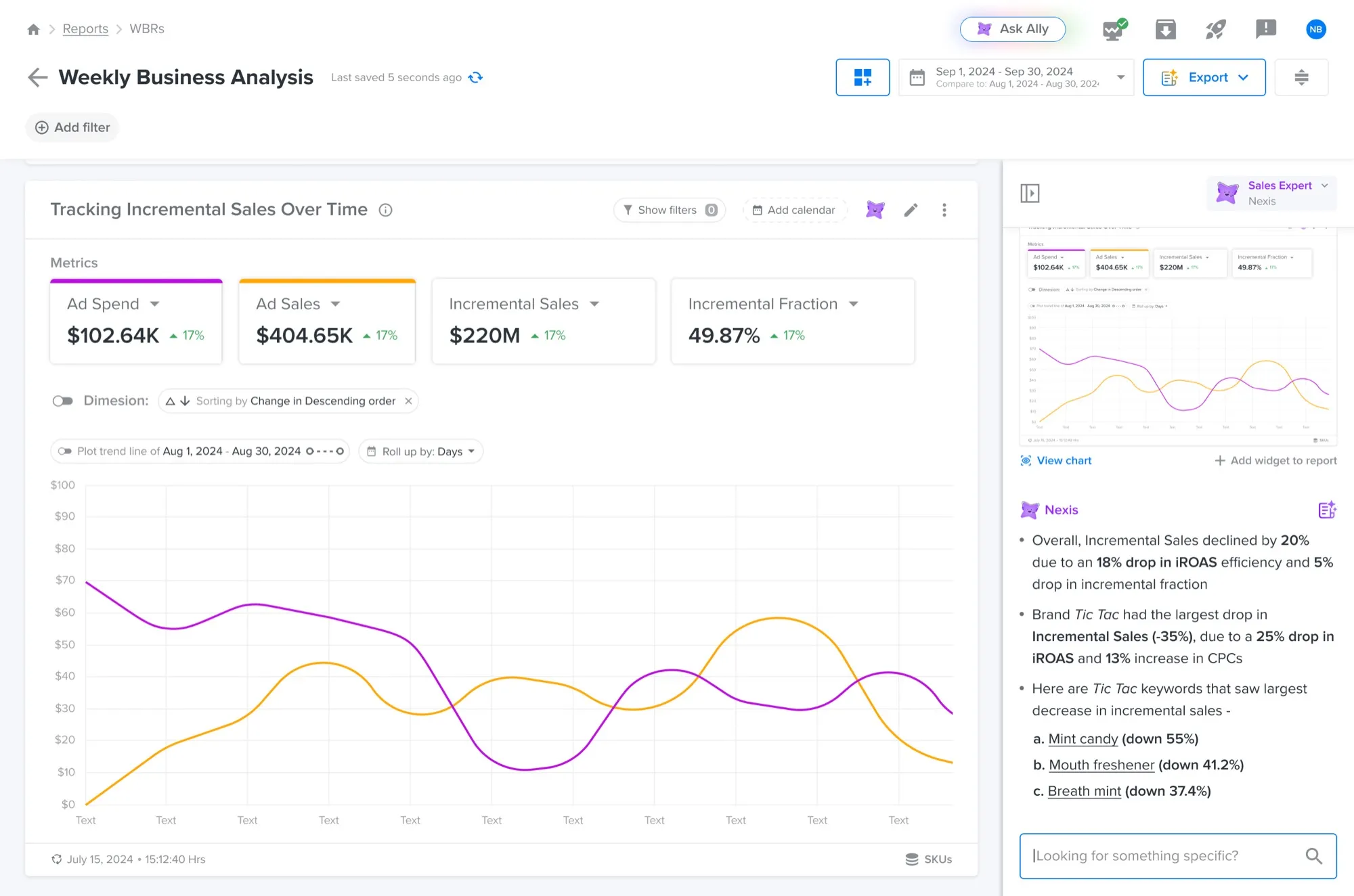 Ask Nexis conversational interface
