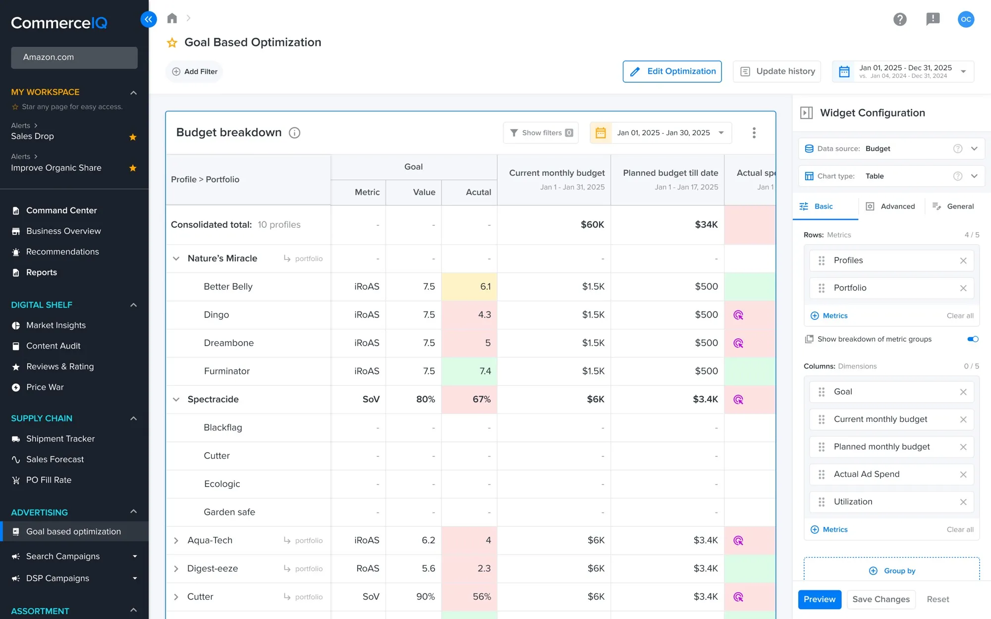 Goal-Based Optimizer landing